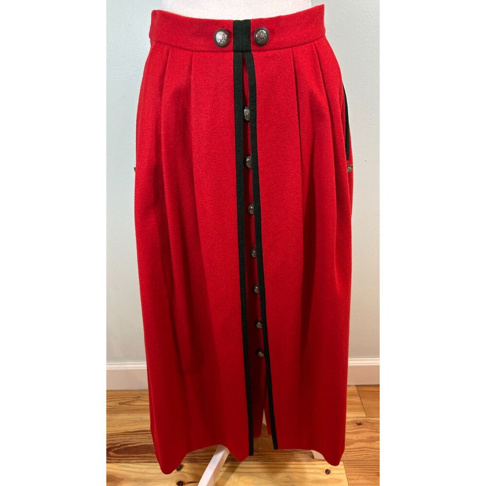 Loden Bavaria Bayerischer Noble Red & Black German Traditional Skirt Oktoberfest